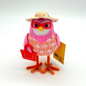 Target Sun Squad Felt Fabric Pink Summer Bird CORAL Hat & Beach Bag 2024